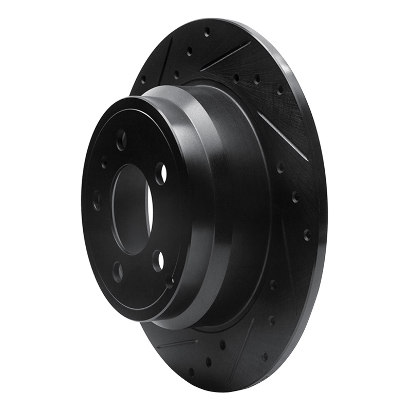 Volvo S70 Brake Rotor (1) - Rear Left - R1 Concepts - Drilled & Slotted - Black - `96-`04